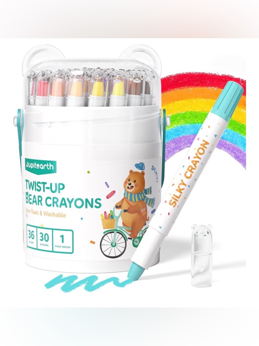 Twist-Up Bear Crayons - Multi-Color Set